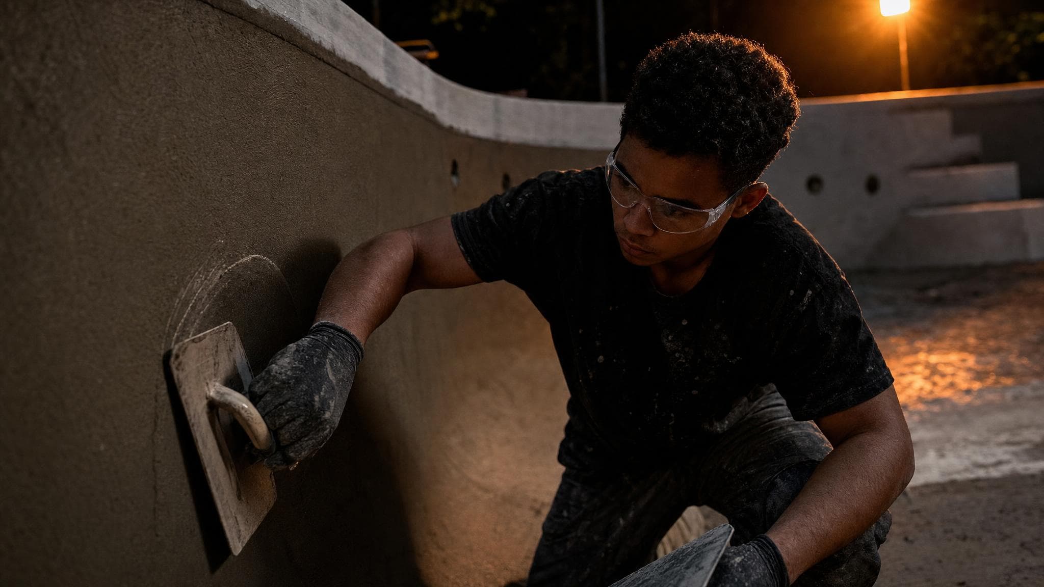 Pool Builder & Service Technician at work
