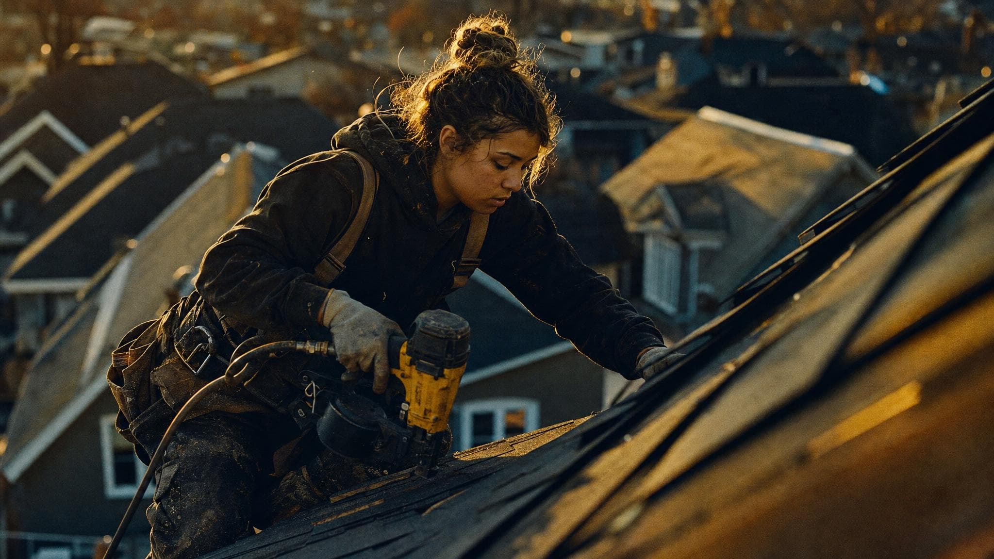 Roofing trade in action